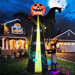 10.3Ft Halloween Inflatable Pumpkin Ghost, Halloween Blow Up Yard Decoration